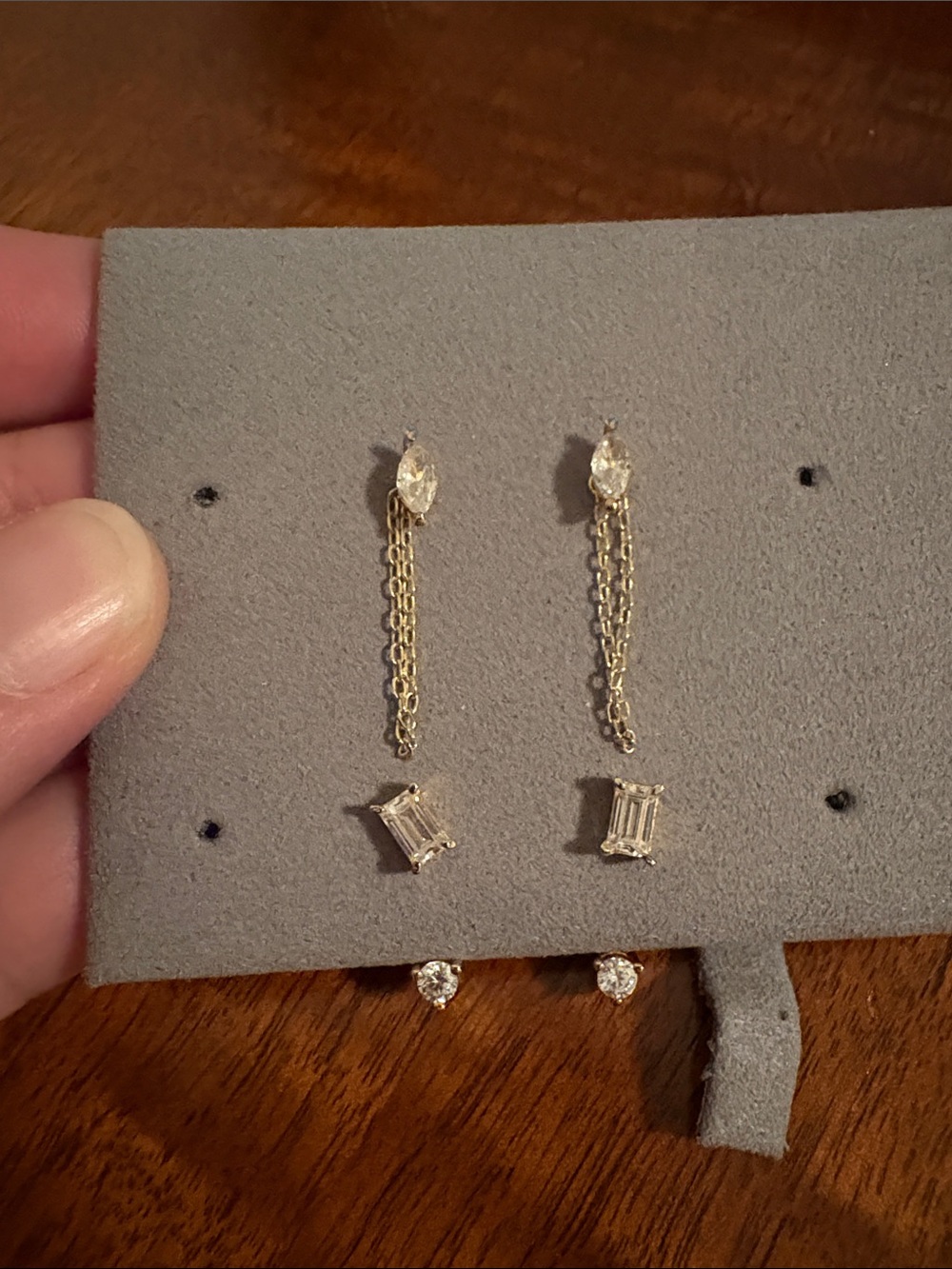 Jewels & Aces Earring Capsule gold emerald marquise cut chain floating jackets
